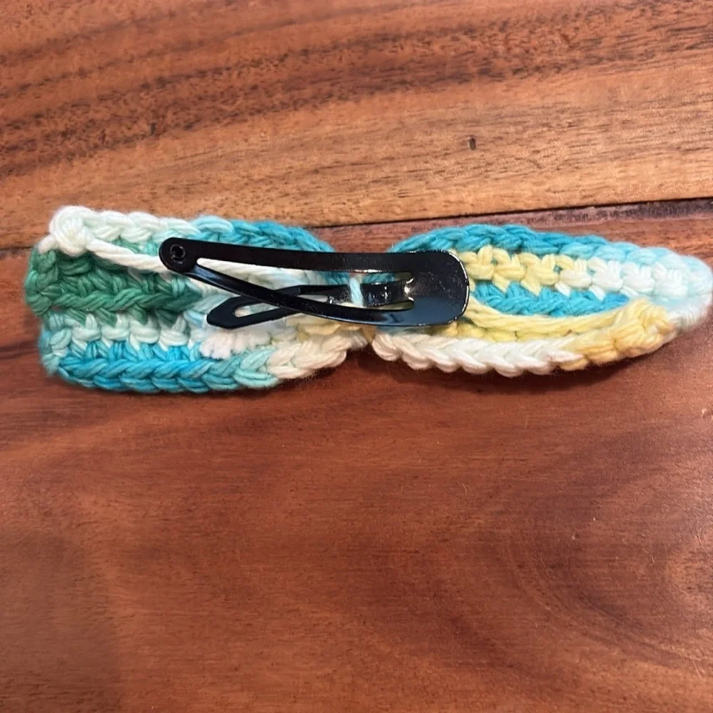 Handmade Crochet Kids Hair Bows - Multicolor Set
